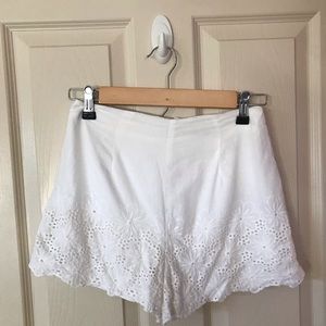 White High Waisted Shorts